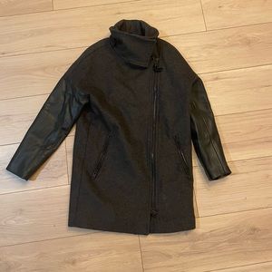 Mackage Charcoal grey and black leather jacket